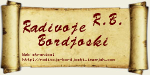 Radivoje Borđoški vizit kartica